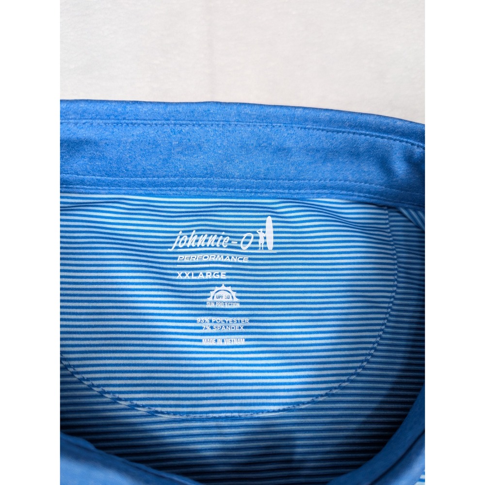 Johnnie-O Walsh Performance Golf Polo UPF 50 Moisture Wicking Striped Mens XXL - Picture 4 of 7